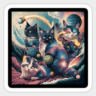 Cosmic Cat Symphony Sticker